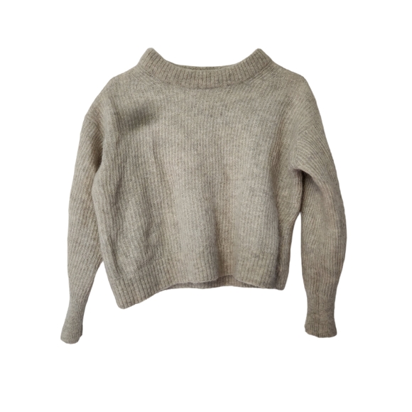 Everlane The Alpaca Crew Sweater in Almond Merino Wool Alpaca Blend Medium - Picture 2 of 6